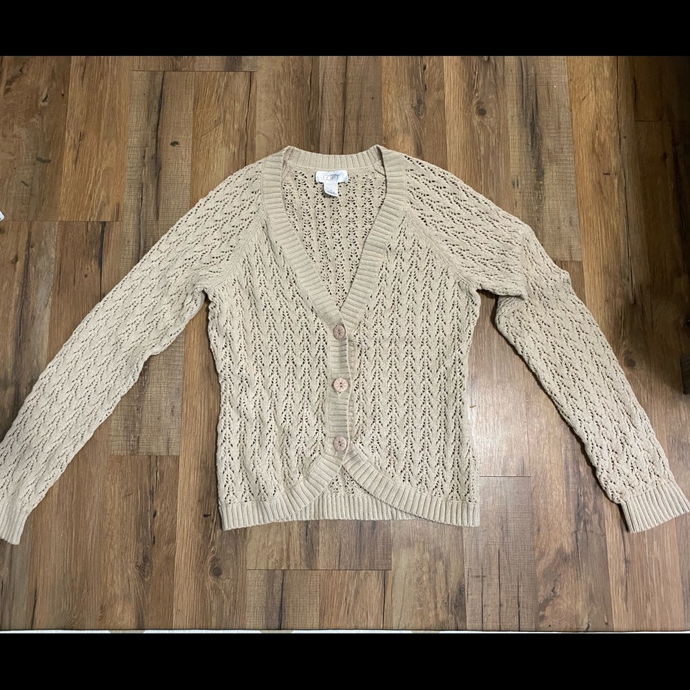 Loft Beige Knit cardigan